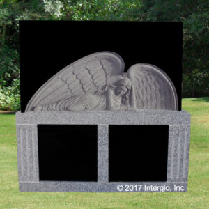 Angel in Repose – Bas Relief HEADSTONE on Base UNIT