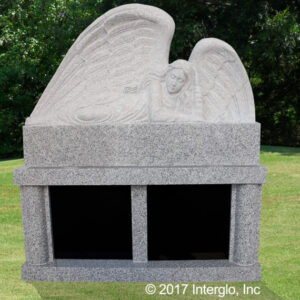 angel in repose headstone on base unit