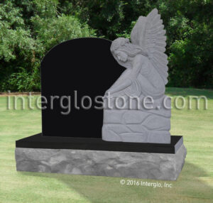 Angel with Flowers in Hair Headstone