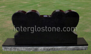 Double Heart with Notch Headstone