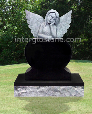 Dreaming Angel Heart Headstone