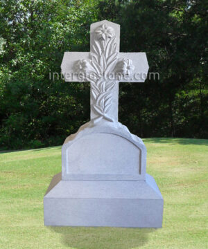 Floral Cross 1 Headstone