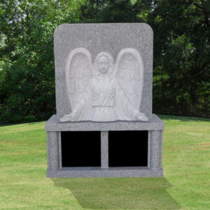 Guardian Angel 3 Bas Relief HEADSTONE on Base UNIT
