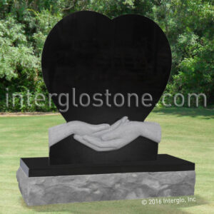 Heart in Hands 2 Headstone