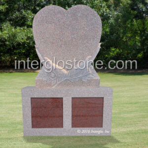 HEART IN HANDS HEADSTONE ON BASE UNIT