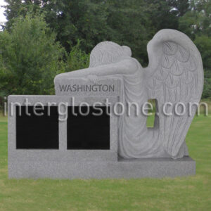 Kneeling Angel Two Niche Headstone