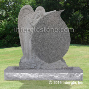Leaning Angel Tear Drop Headstone