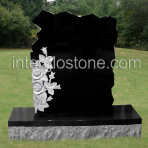 Rock with Flowers Headstone