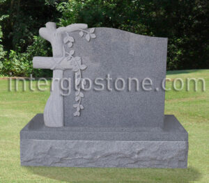 Tree with Rustic Cross Headstone