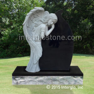 Single Angel Tear Drop 2 Headstone